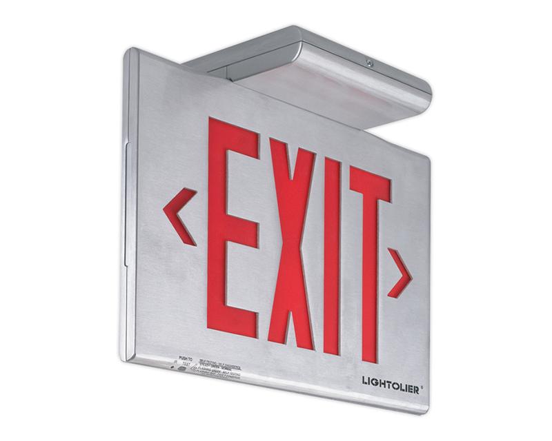 DX2 Series, Single Face, Green Letters, Ceiling/End Mount, Aluminum Housing, AC Only